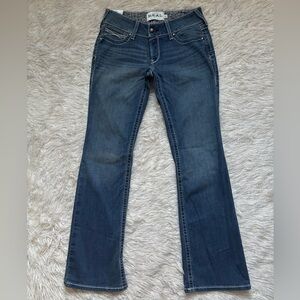 ARIAT R.E.A.L  Blue Women's Mid Rise Boot Denim Jeans Size 28 R
